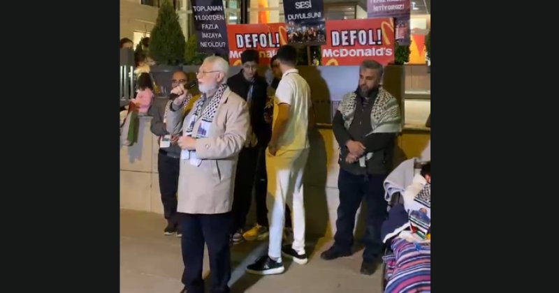 Üsküdar'da soykırım destekçisi McDonald's protesto edildi