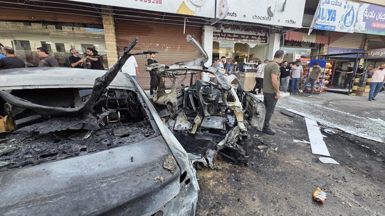 Soykırımcı İsrail ordusu Lübnan'ın Sayda kentinde bir aracı hedef aldı