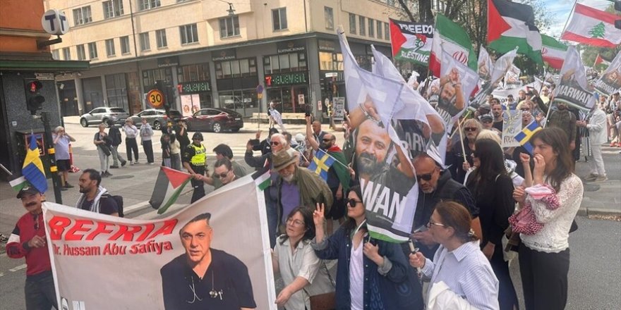 Stockholm'de işgalci İsrail'in, Filistin ve Lübnan saldırıları protesto edildi