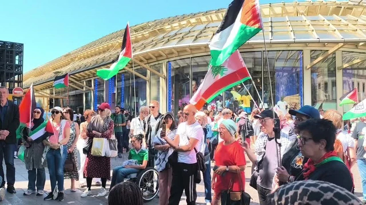 Fransa'da Filistin'e destek gösterisi