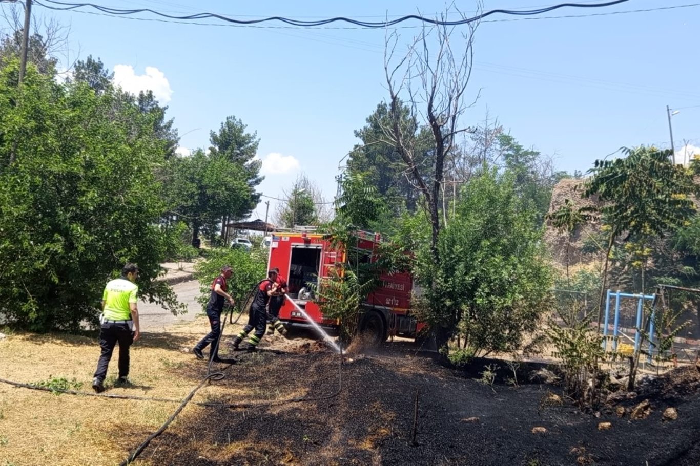 Siirt'te otluk alanda çıkan yangın söndürüldü