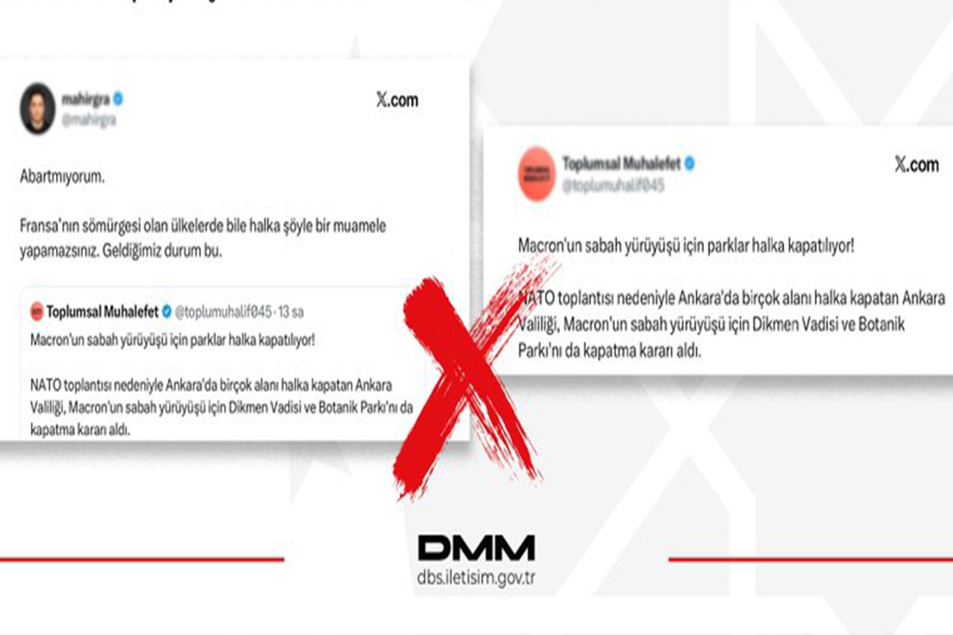 DMM: Macron’un yürüyüşü nedeniyle parkların kapatılacağı iddiası asılsızdır