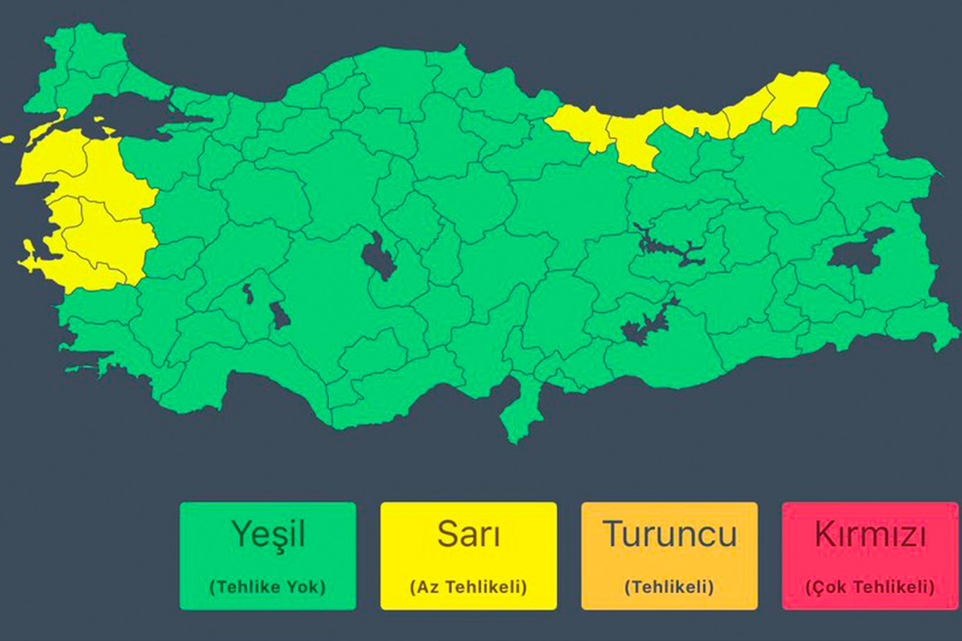 İçişleri Bakanlığından kuvvetli yağış ve fırtına uyarısı