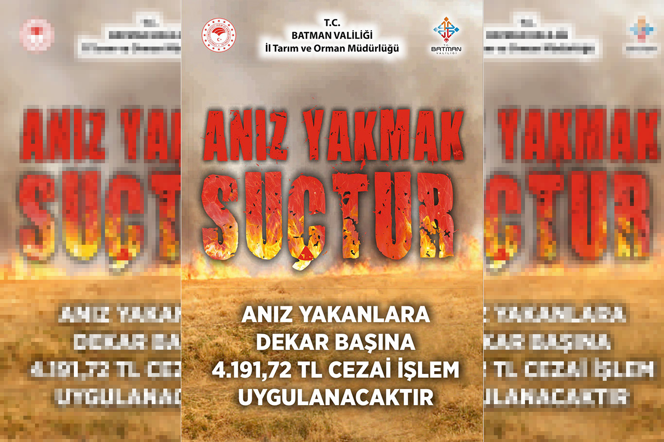 Batman Valiliği'nden anız uyarısı: Dekar başına 4 bin 191 TL ceza