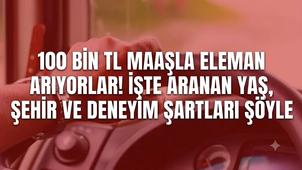 100 bin TL maaşla eleman arıyorlar! İşte aranan yaş, şehir ve deneyim şartları şöyle