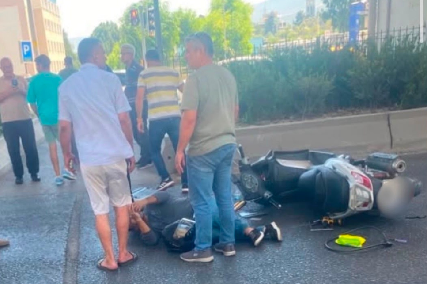 İzmir Otogarı yakınında motosiklet kazası