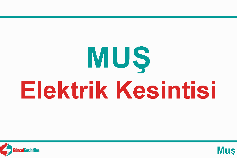Muş Elektrik Kesintisi Detayları Paylaşıldı (26-27 Ağustos 2026)