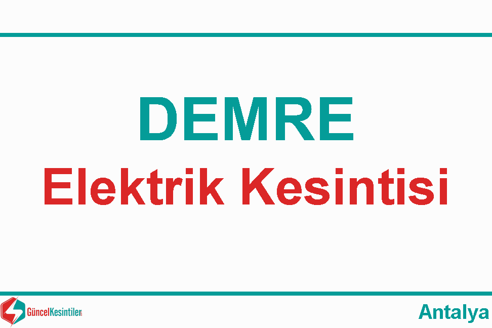 Antalya Elektrik Kesintisi Detayları Paylaşıldı (29 Ağustos 2026)