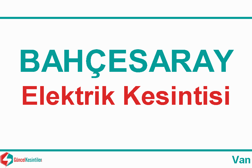 Van Elektrik Kesintisi Detayları Paylaşıldı (29-30 Ağustos 2026)
