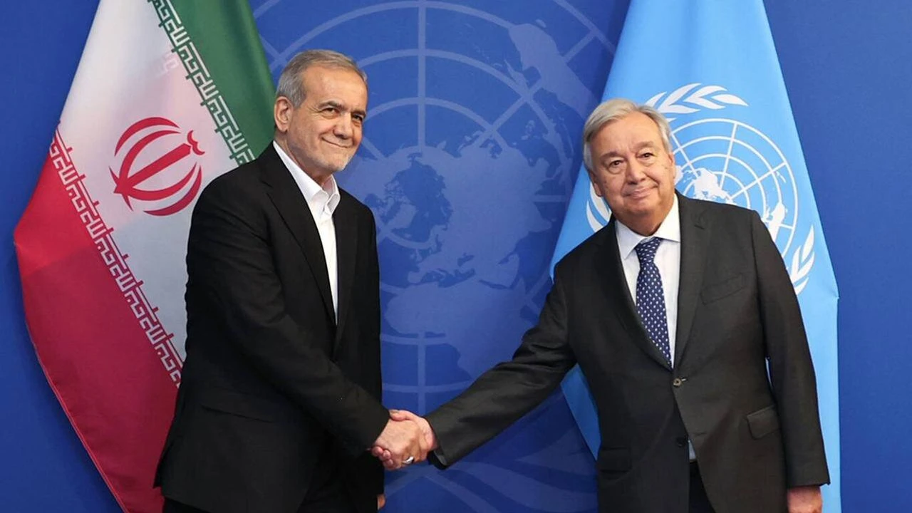 Guterres ile Pezeşkiyan bir araya geldi!