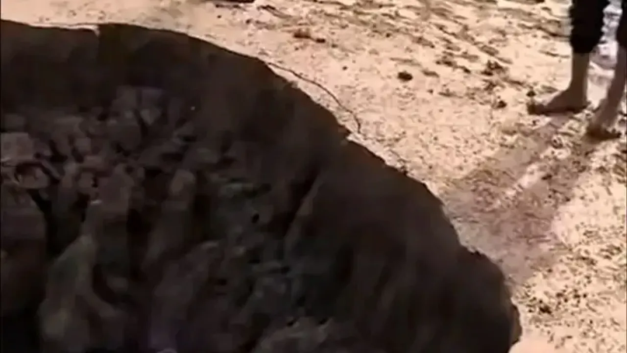 Köyde ortaya çıkan gizemli çukur halkı tedirgin etti