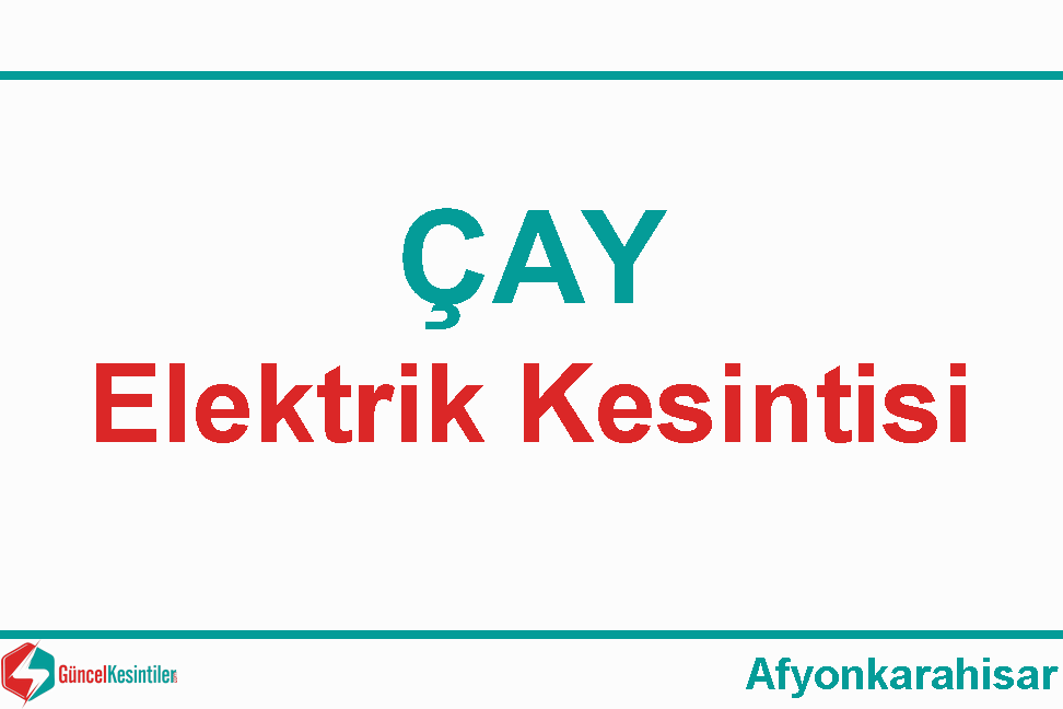 Afyonkarahisar Elektrik Kesintisi Detayları Paylaşıldı (02-04 Eylül 2026)