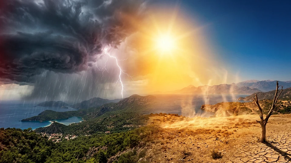 Meteoroloji haritayı değiştirdi: Bir yanda 39 derece, diğer yanda gök gürültülü sağanak