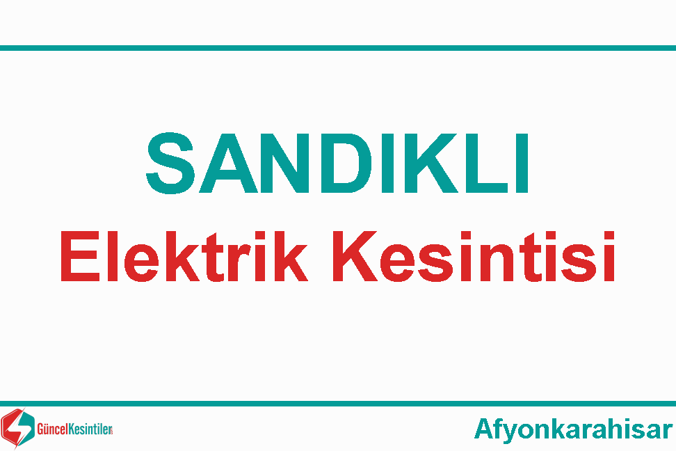 Afyonkarahisar Elektrik Kesintisi Detayları Paylaşıldı (04-05 Eylül 2026)