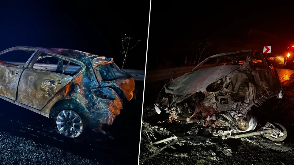 Otomobil ile motosiklet bir anda alev topuna döndü: İki yaralı var