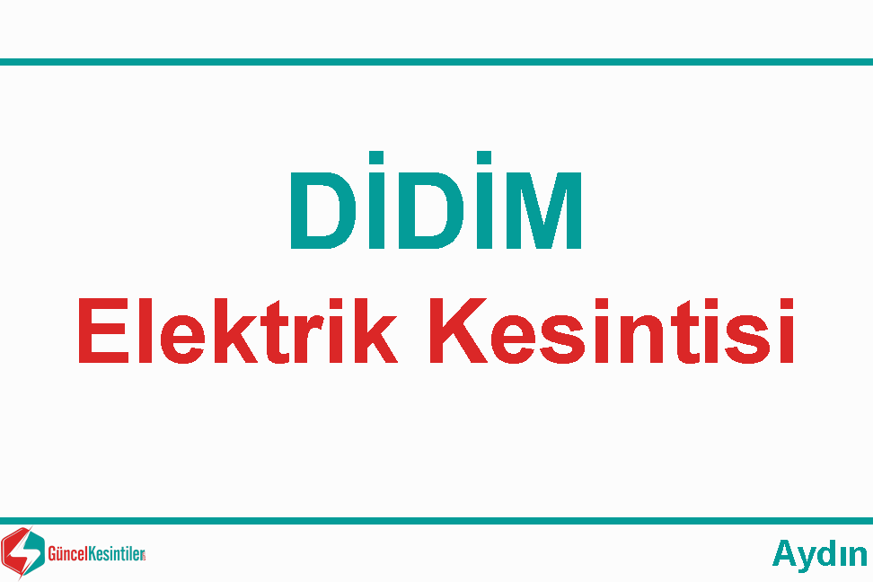Aydın Elektrik Kesintisi Detayları Paylaşıldı (03-04 Eylül 2026)