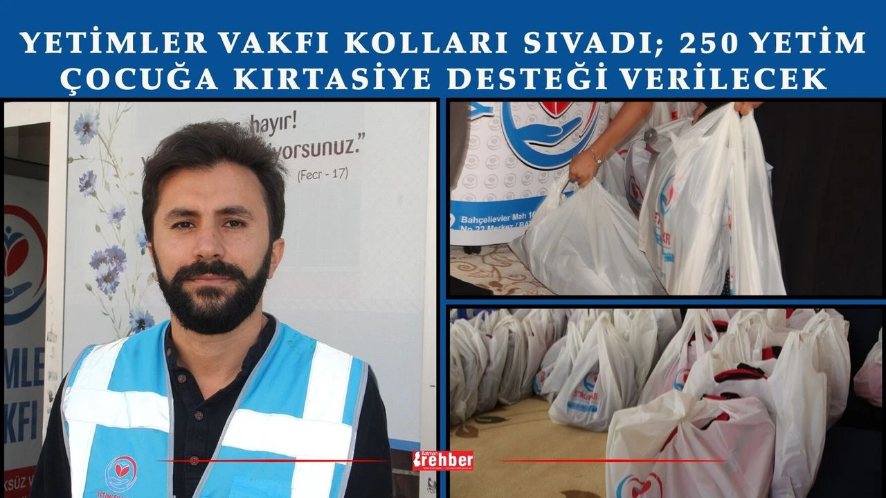 Yetimler Vakfı Kolları Sıvadı; 250 Yetim Çocuğa Kırtasiye Desteği Verilecek