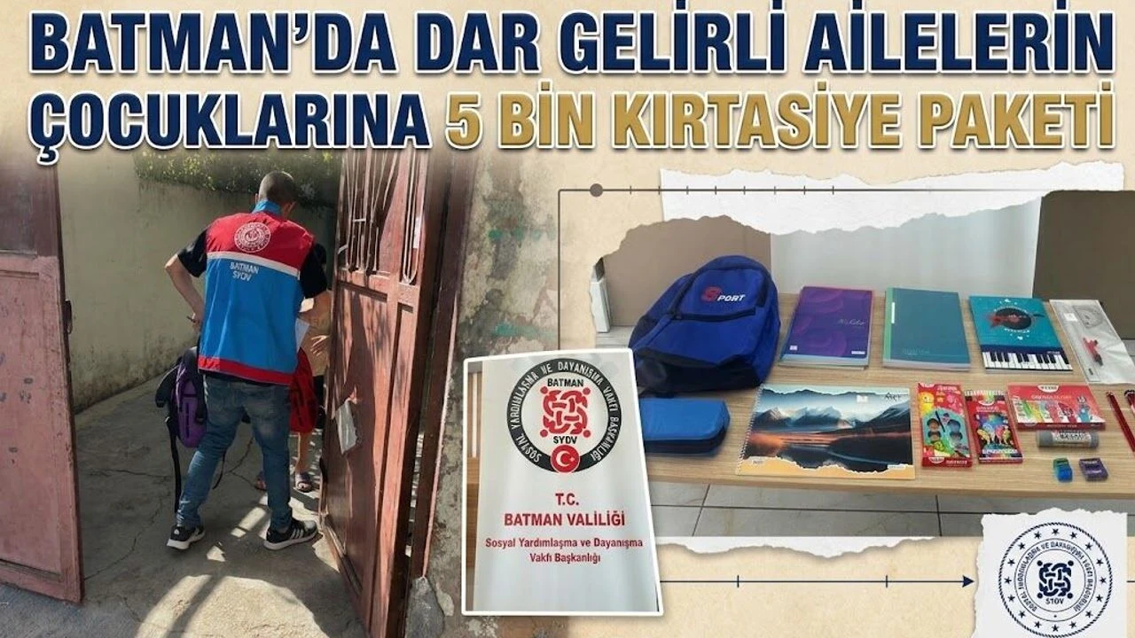 Batman'da Dar Gelirli Ailelerin Çocuklarına 5 Bin Kırtasiye Paketi