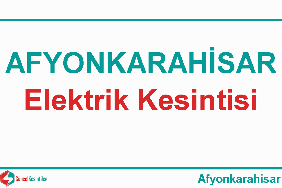 Elektrik Arızası: Afyonkarahisar / Şehir Merkezi 04 Eylül Cuma 2026, Şehir Merkezi için kesinti programı bulunuyor