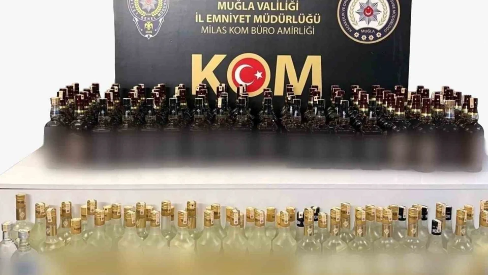 Milas'ta 144,7 litre kaçak içki ele geçirildi