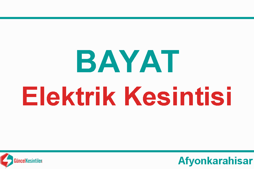 Afyonkarahisar'da 06 Eylül planlı elektrik kesintisi uygulanacak