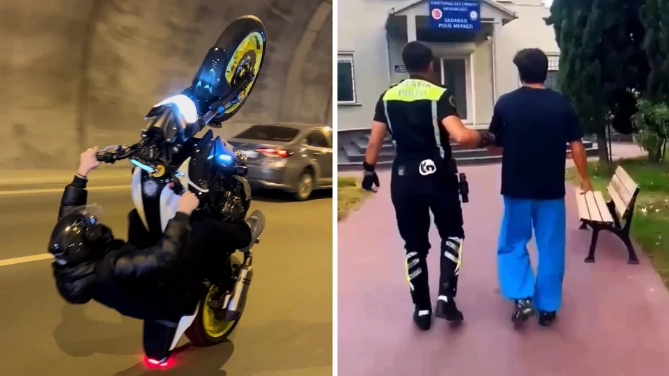İstanbul Kağıthane’de motosikletiyle tek teker üzerinde ilerleyen ve o anları sosyal medyada paylaşan 23 yaşındaki sürücü