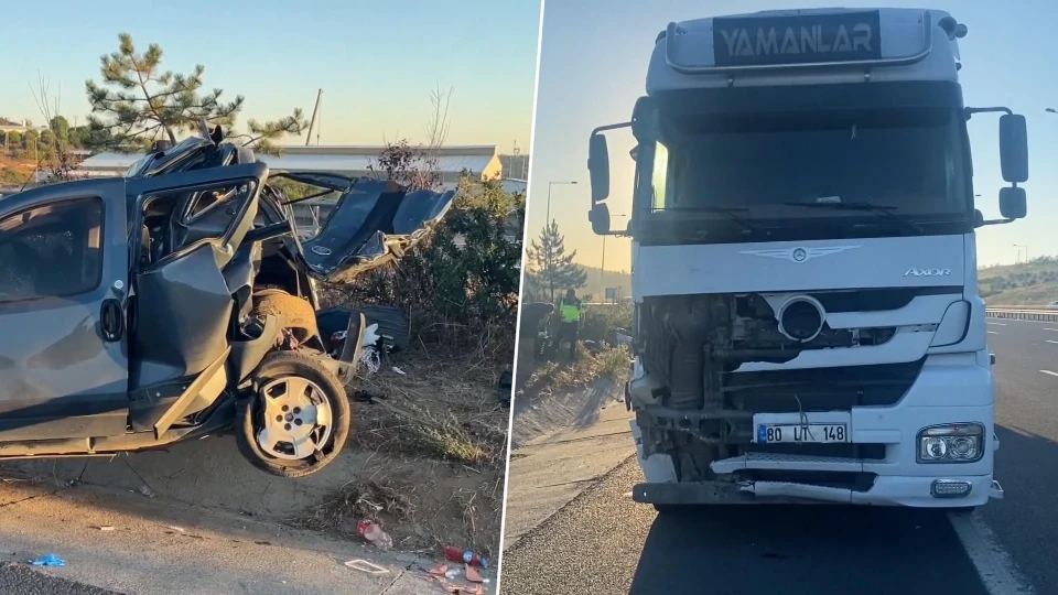 TIR arkadan biçti, metrelerce sürükledi: Araçta sıkışan biri çocuk 6 kişi yaralandı