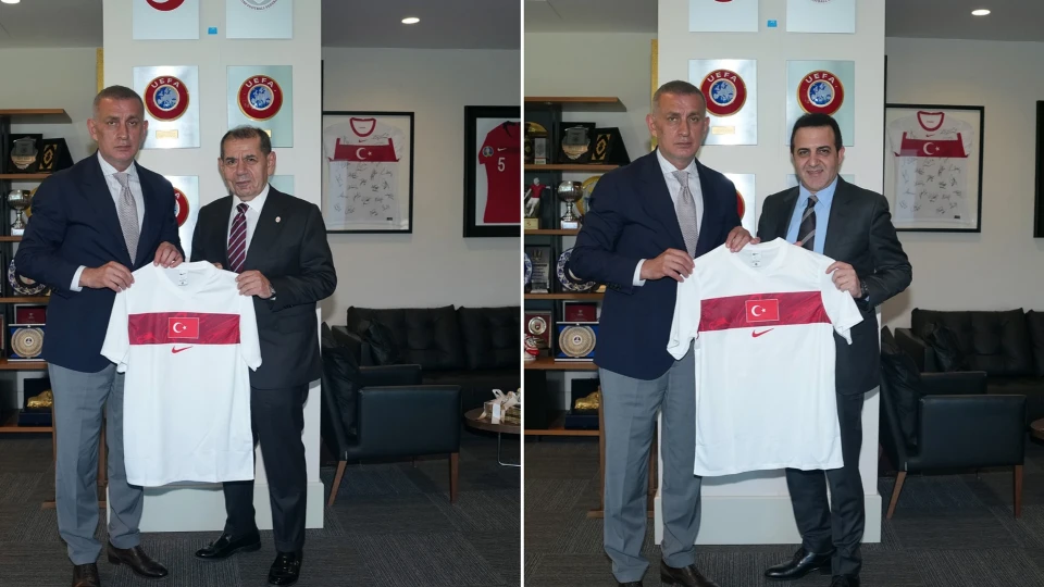 Galatasaray Başkanı Dursun Özbek ve Abdullah Kavukcu'dan TFF'ye ziyaret