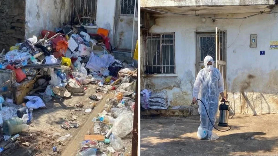 Aydın’da çöp ev operasyonu: 16 araç dolusu atık çıkarıldı