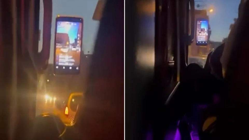 Otobüs seyir halindeyken canlı yayın açtı: Yolcunun kamerasına yansıdı